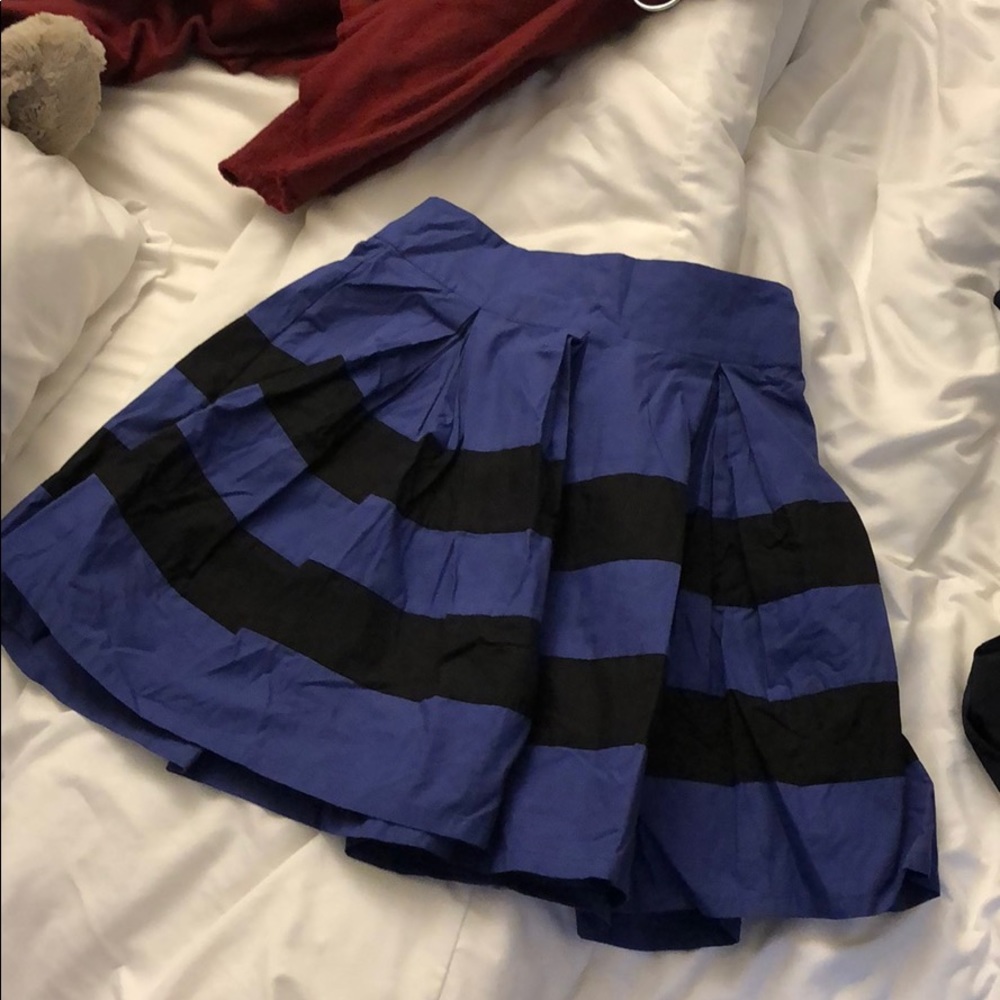 NWOT blue and black striped skirt